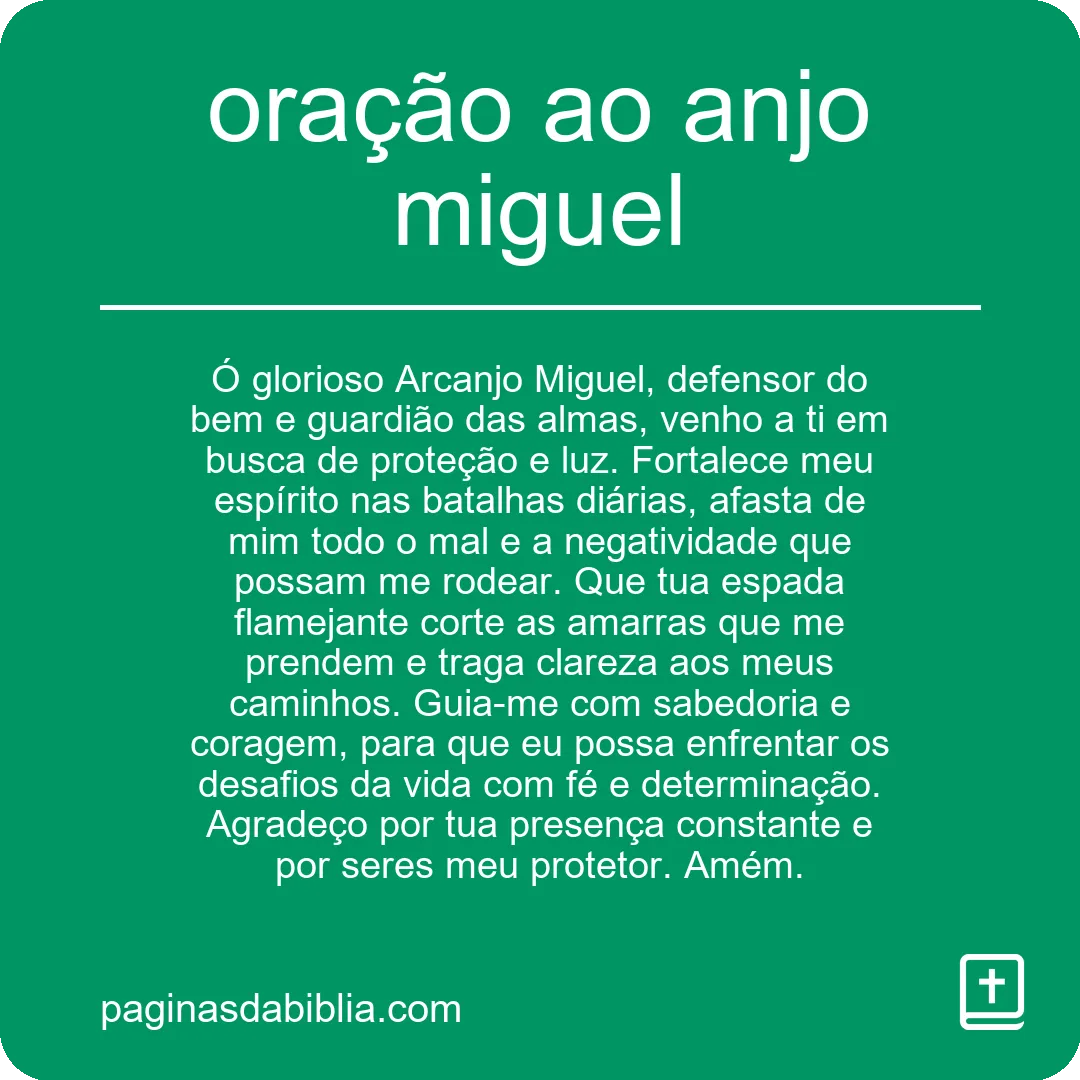 oração ao anjo miguel