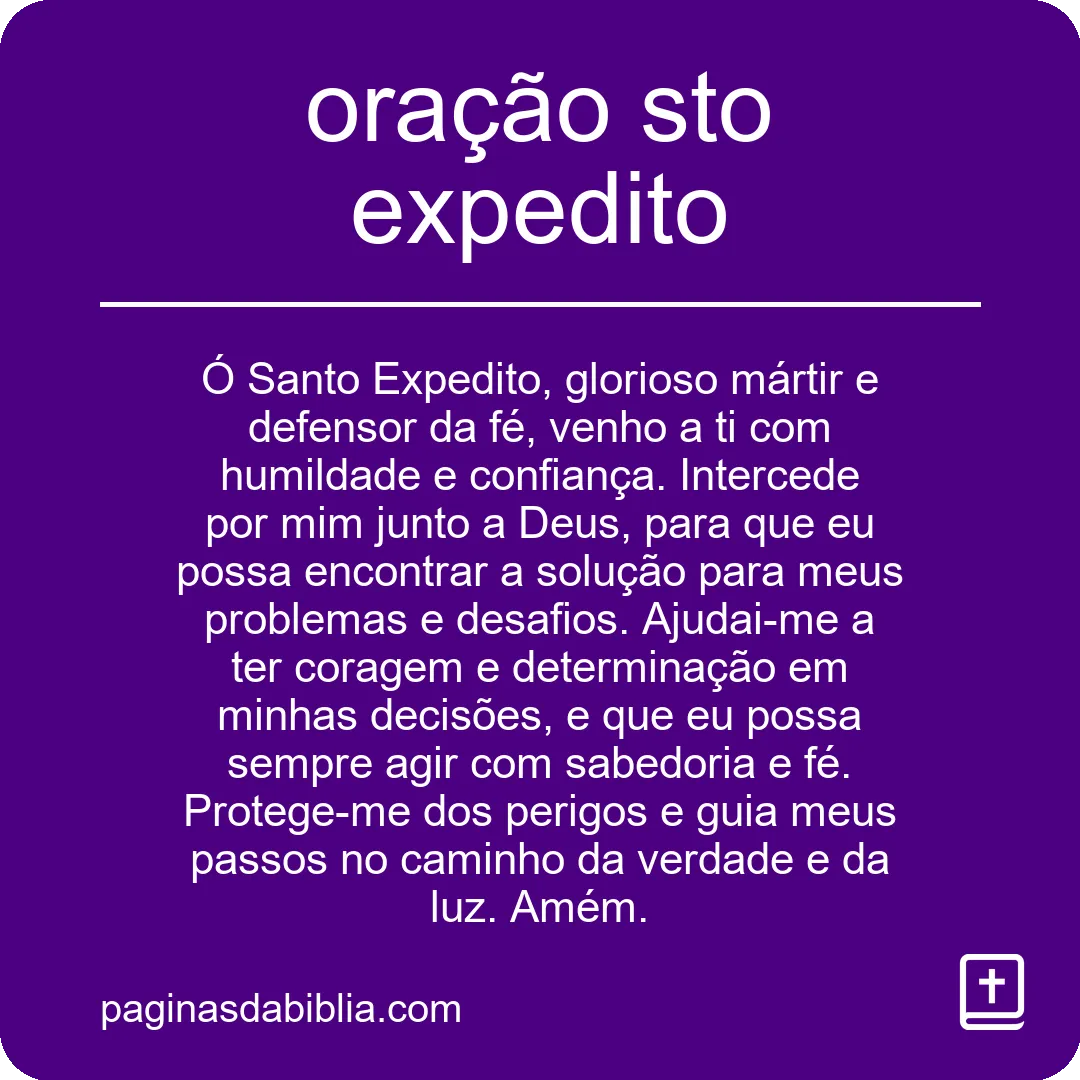 oração sto expedito