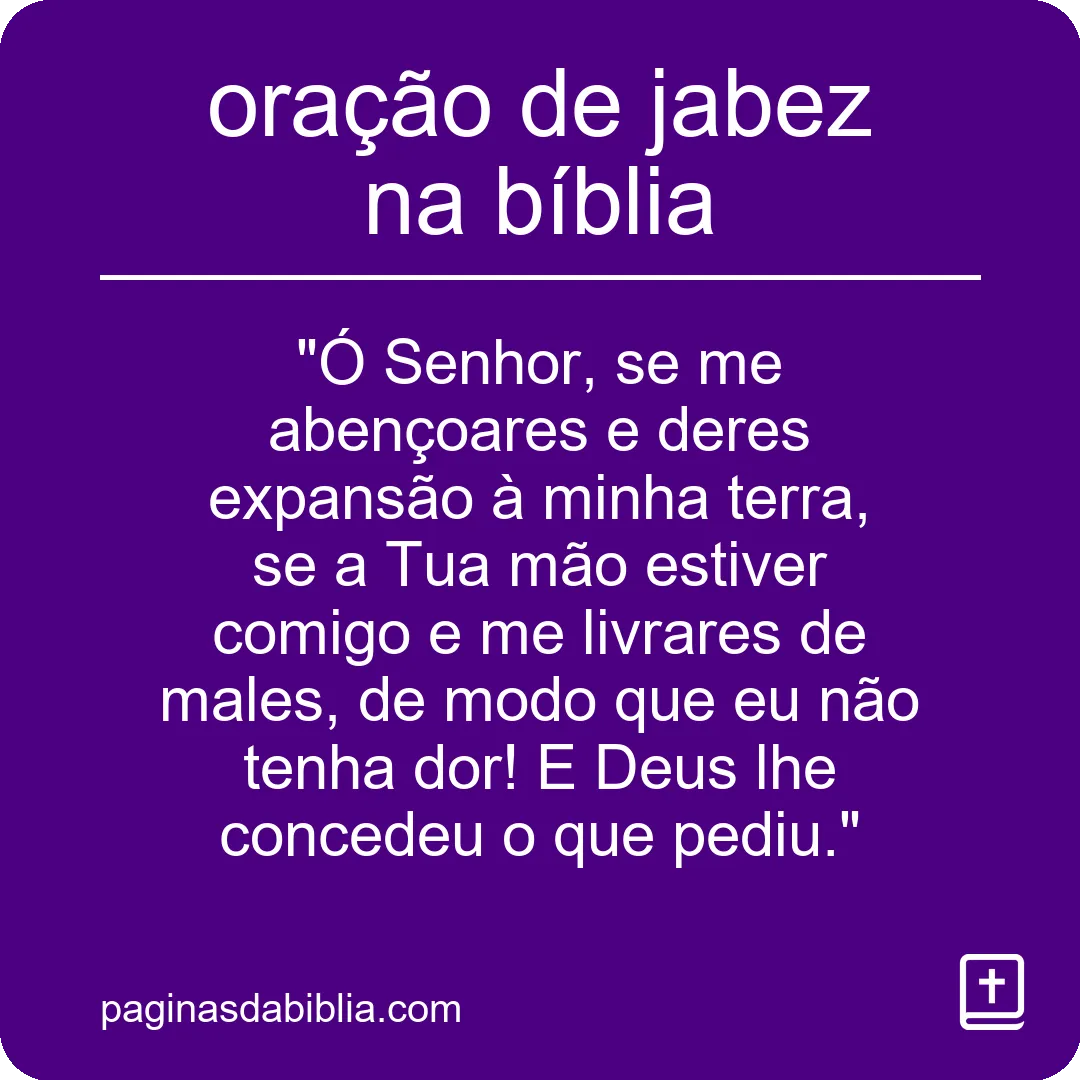 oração de jabez na bíblia