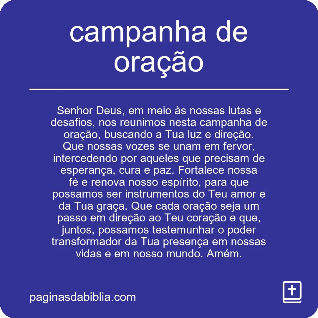 campanha de oração