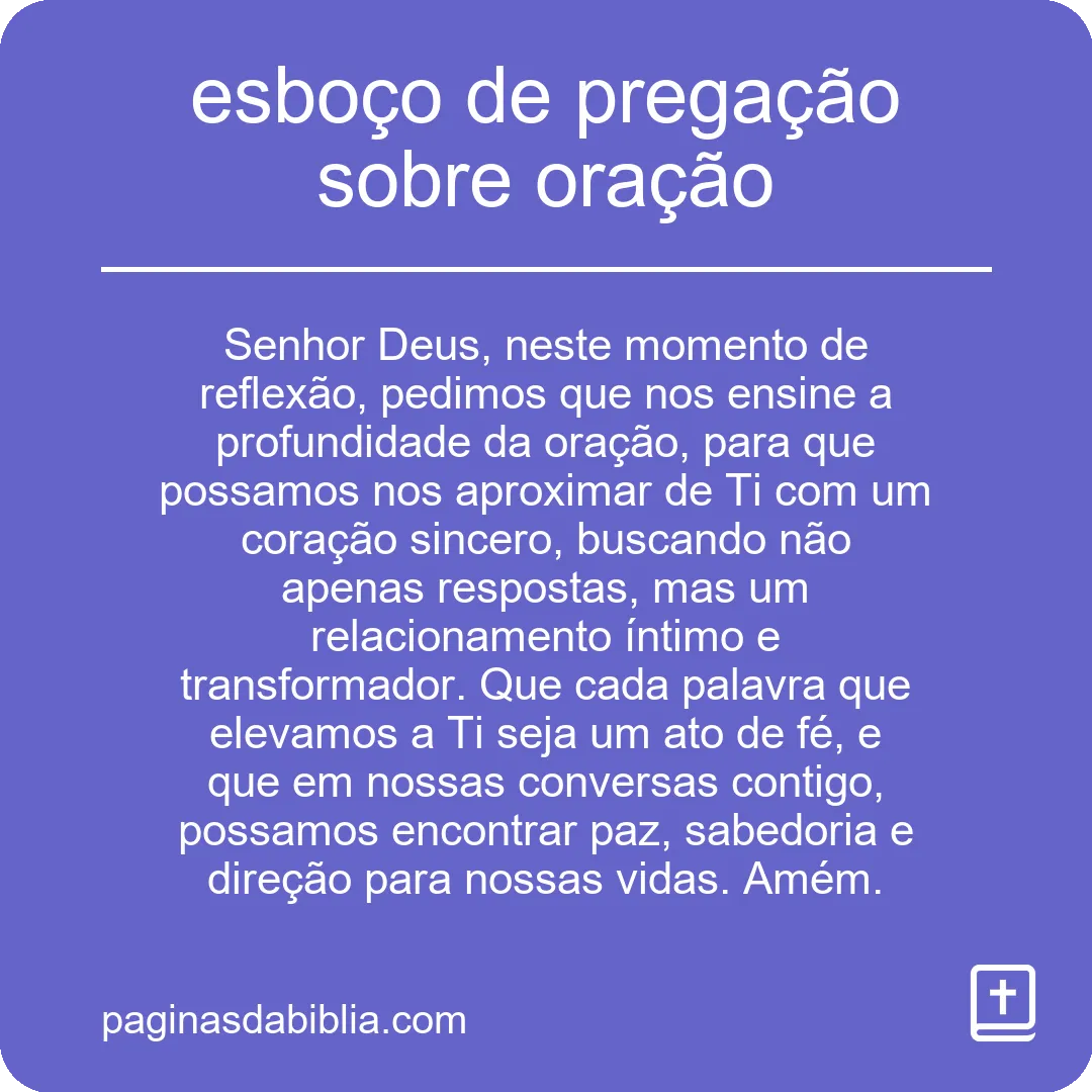 esboço de pregação sobre oração