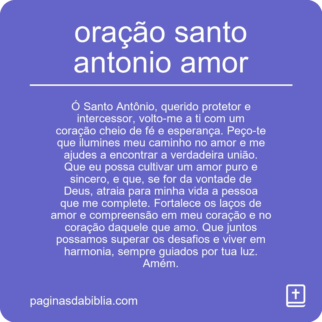 oração santo antonio amor