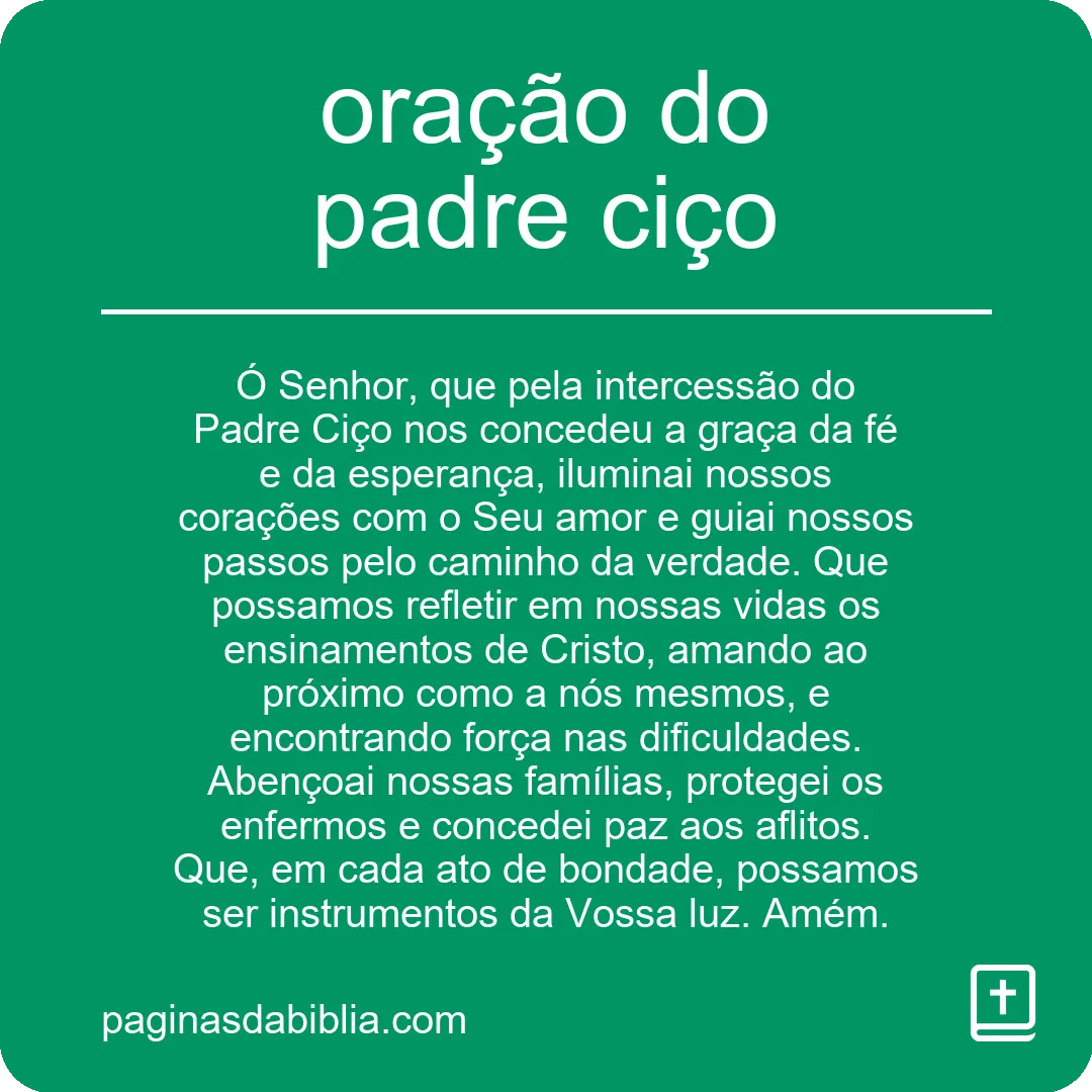 oração do padre ciço