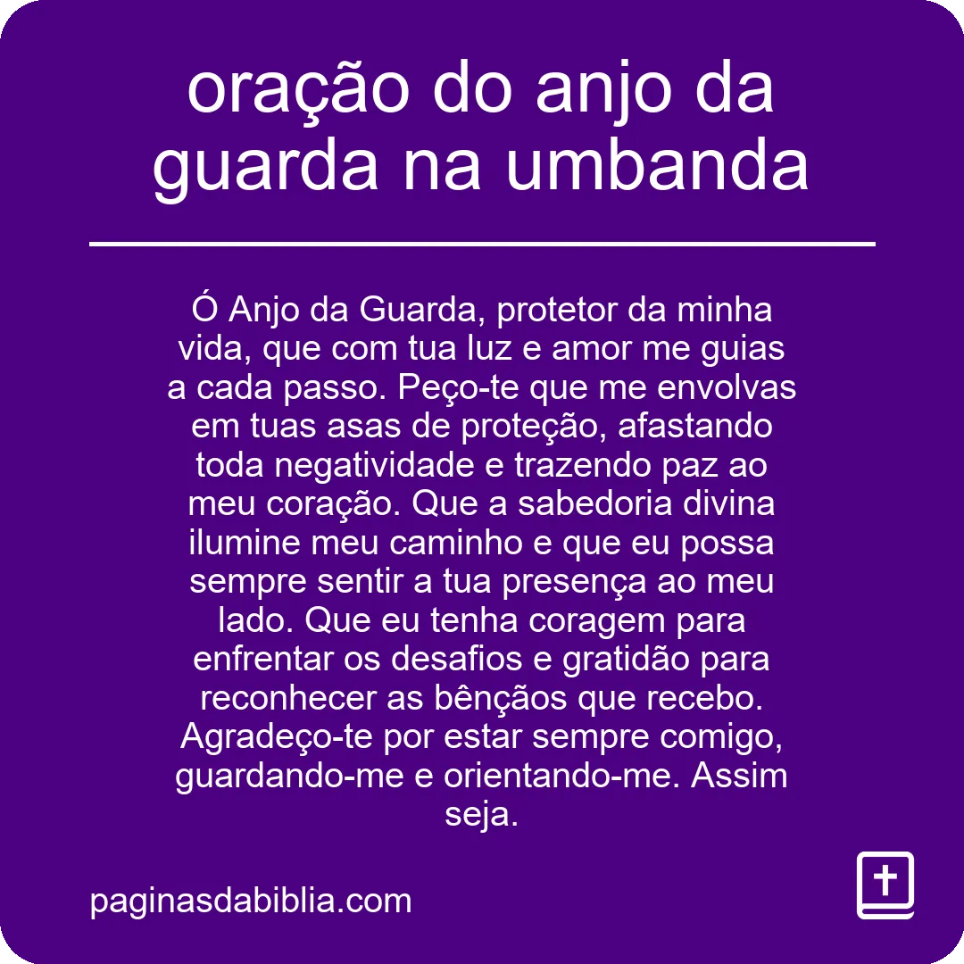 oração do anjo da guarda na umbanda