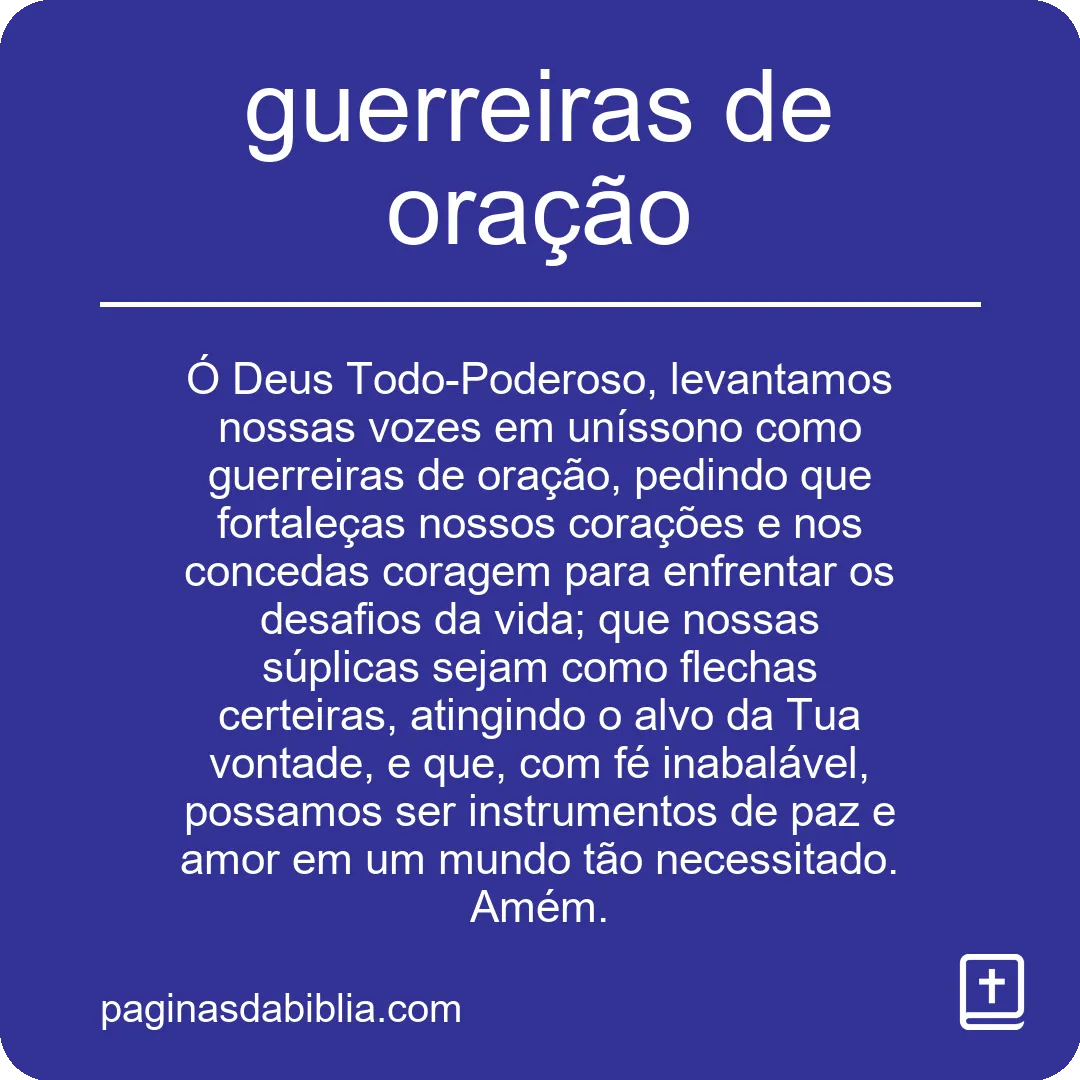 guerreiras de oração