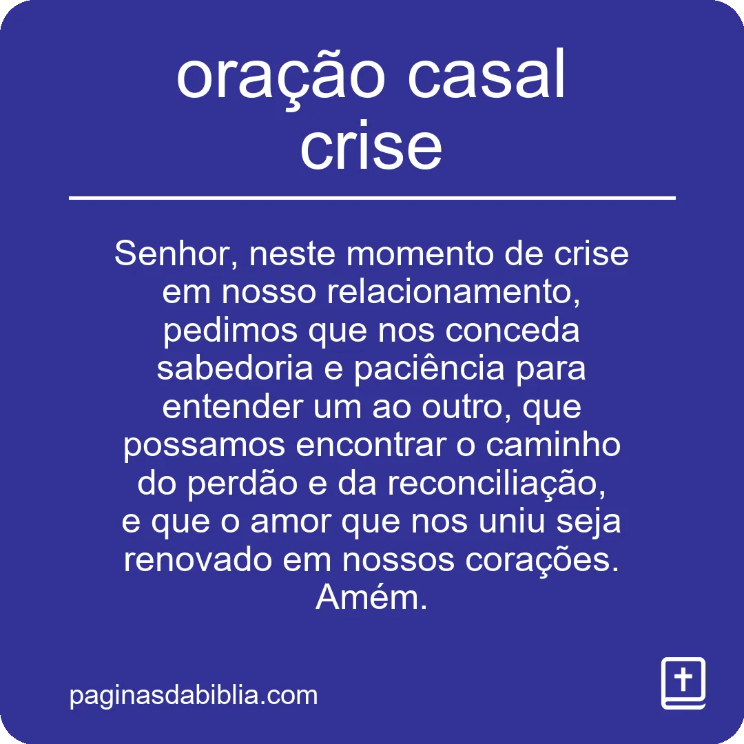 oração casal crise