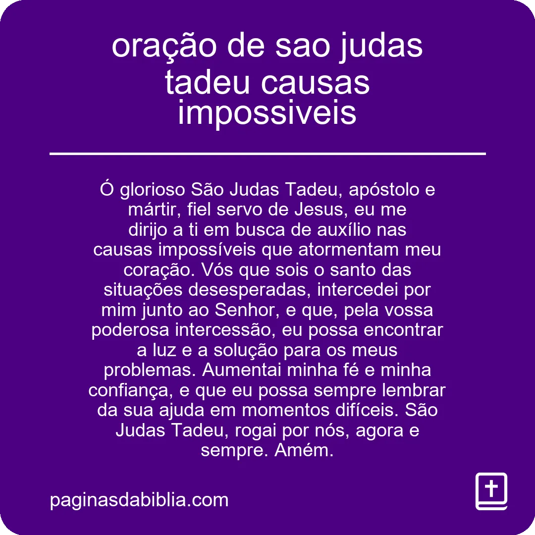 oração de sao judas tadeu causas impossiveis