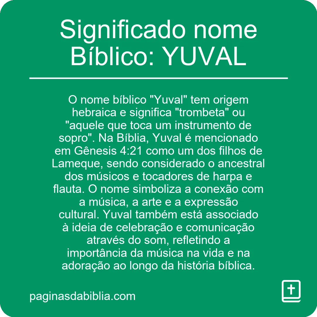 Significado nome Bíblico: YUVAL