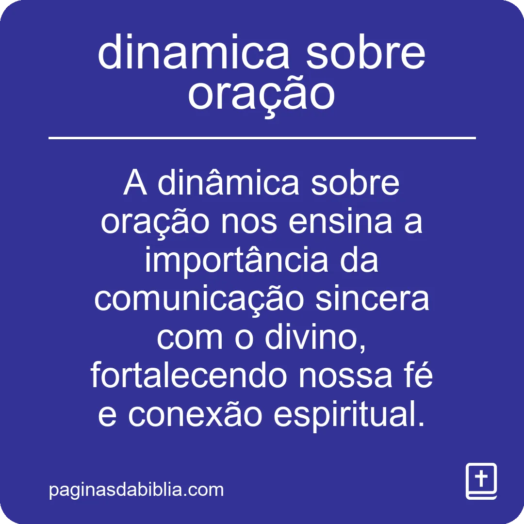 dinamica sobre oração