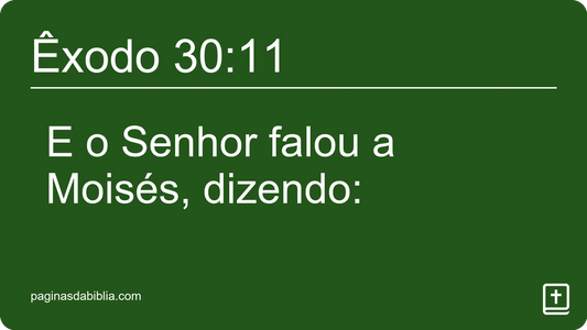 Êxodo 30:11