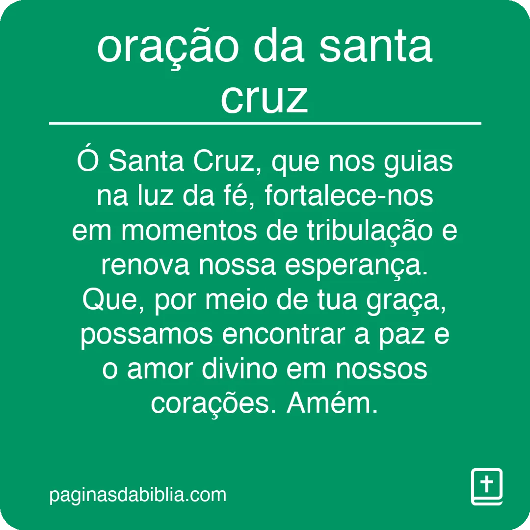 oração da santa cruz