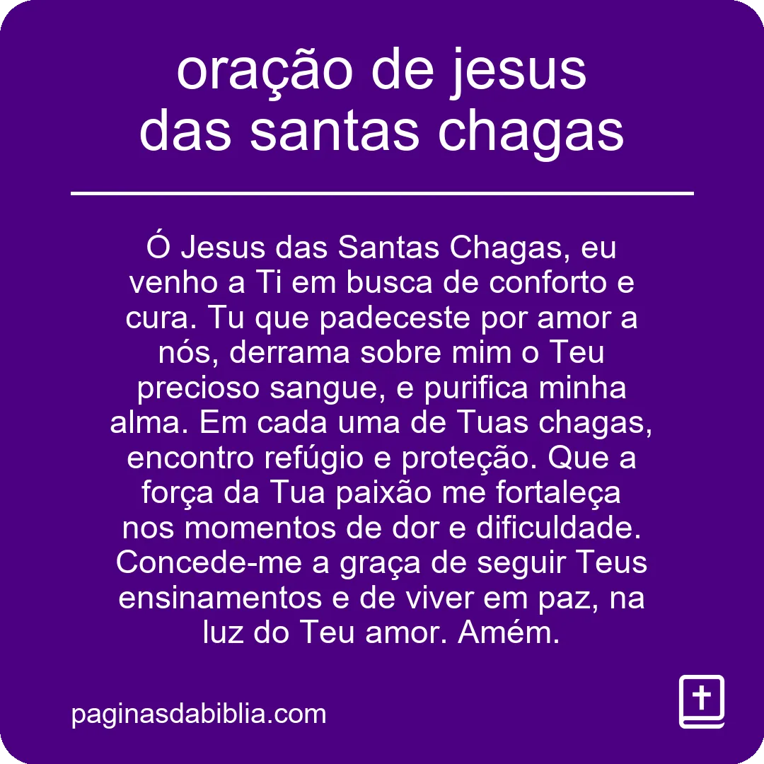 oração de jesus das santas chagas