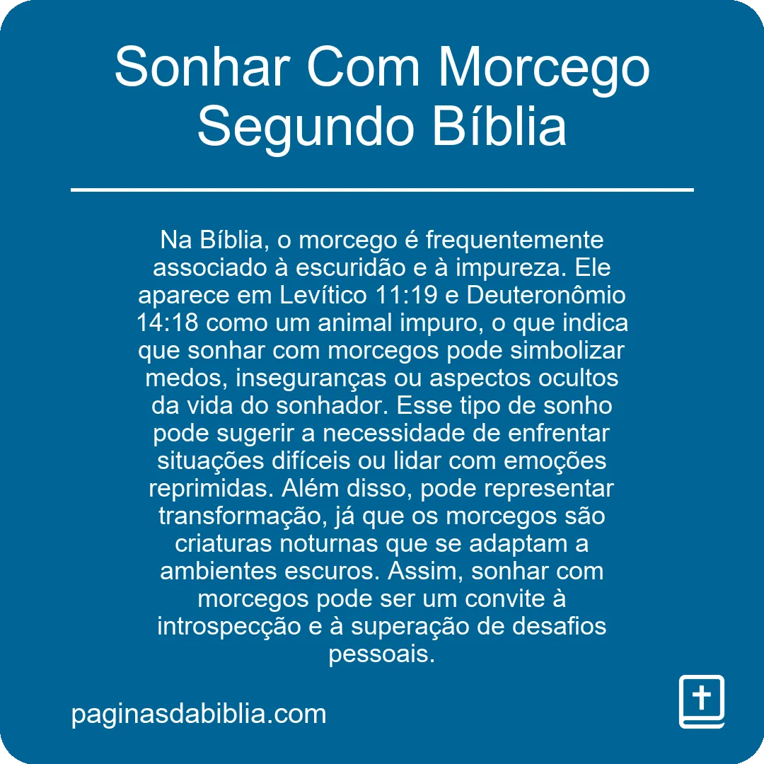 Sonhar Com Morcego Segundo Bíblia