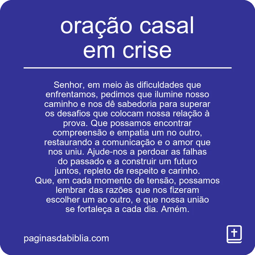 oração casal em crise