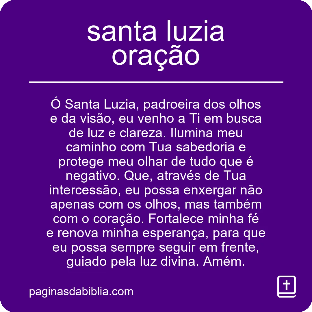 santa luzia oração