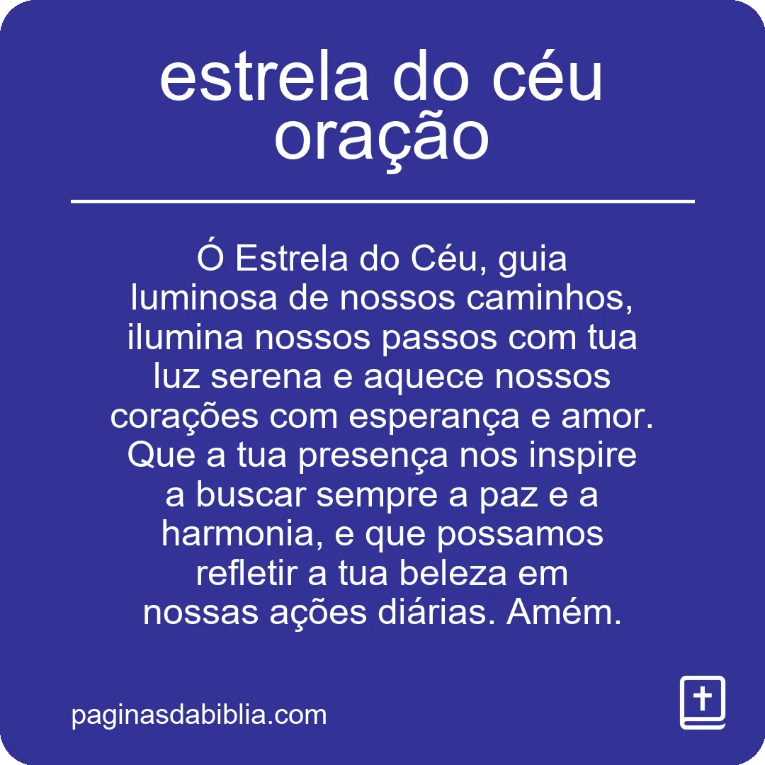 estrela do céu oração