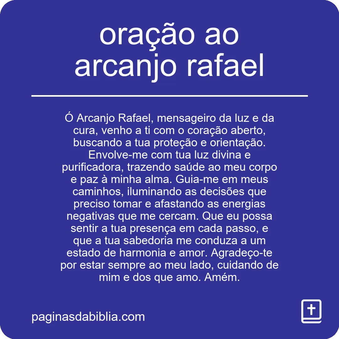 oração ao arcanjo rafael