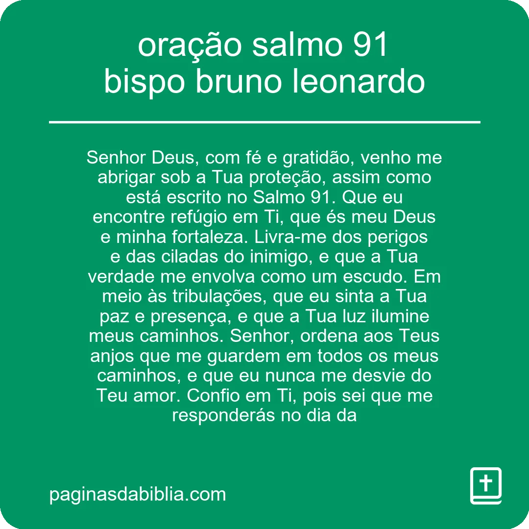 oração salmo 91 bispo bruno leonardo