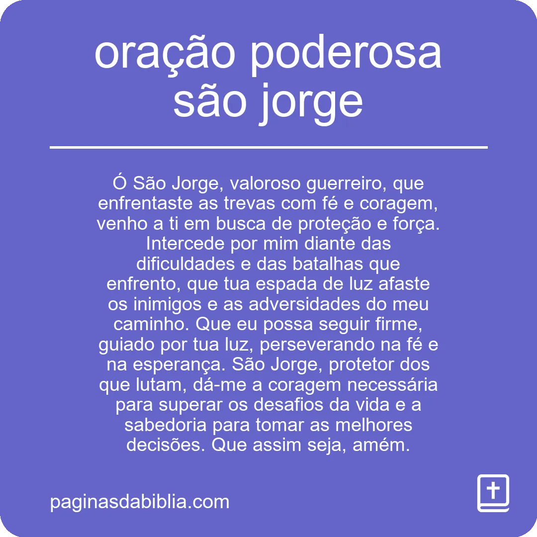 oração poderosa são jorge