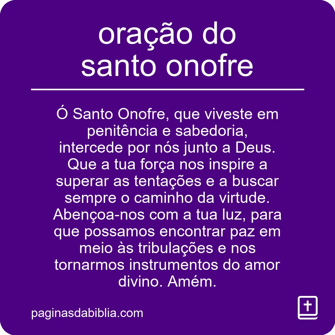 oração do santo onofre