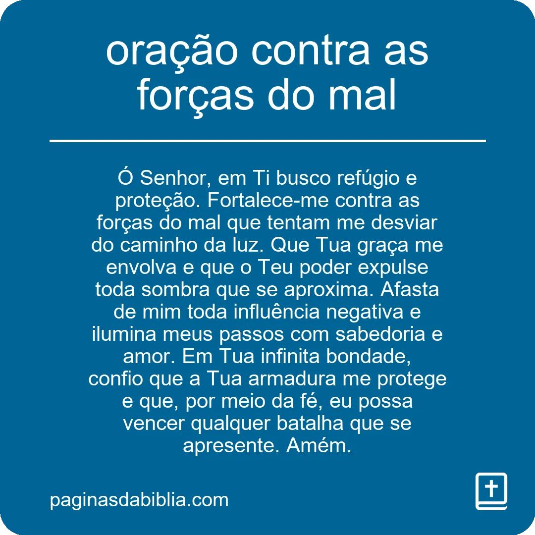 oração contra as forças do mal