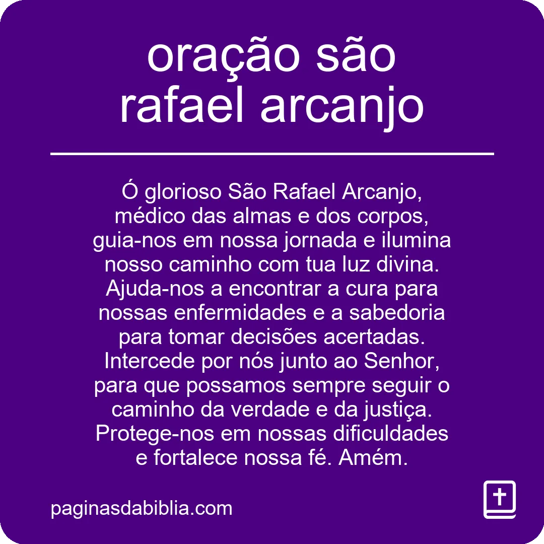 oração são rafael arcanjo