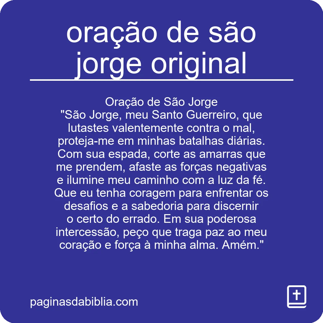 oração de são jorge original