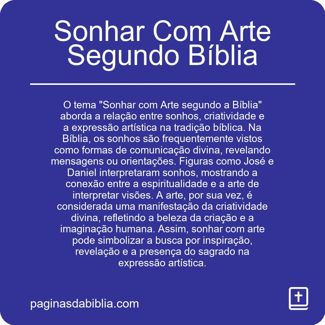 Sonhar Com Arte Segundo Bíblia