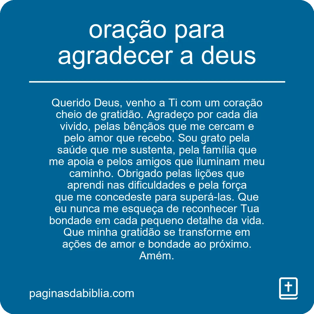 oração para agradecer a deus