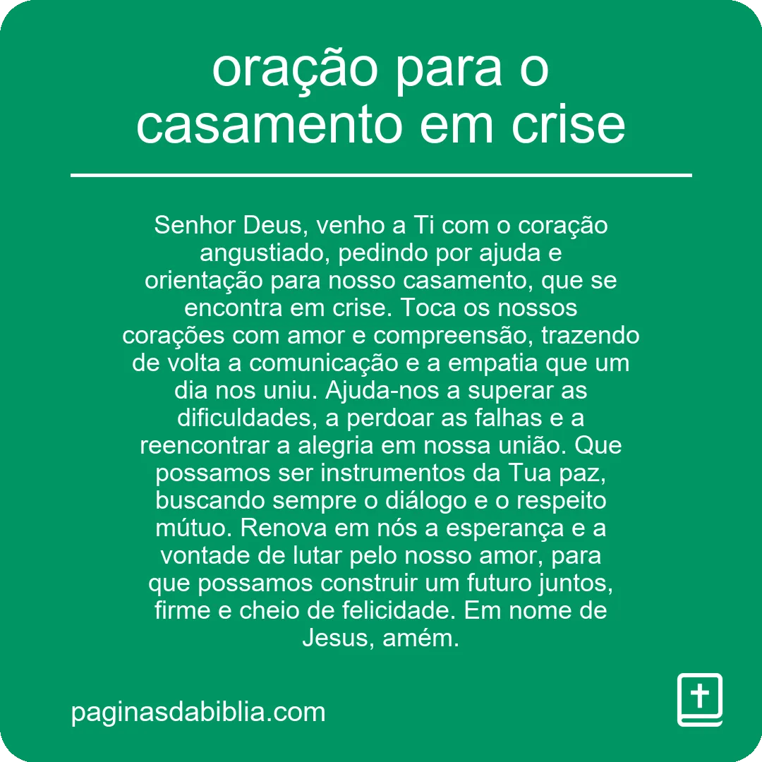 oração para o casamento em crise