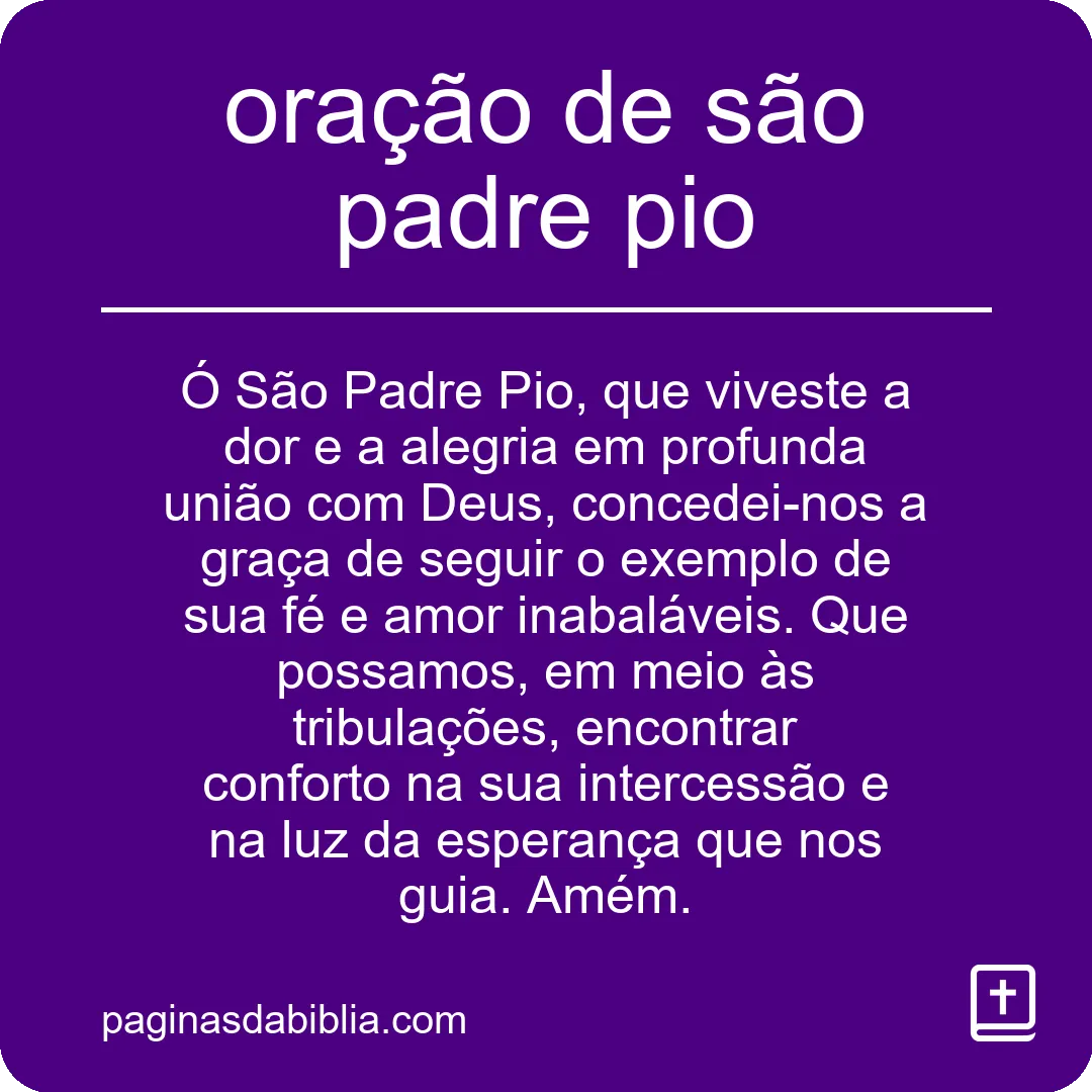 oração de são padre pio