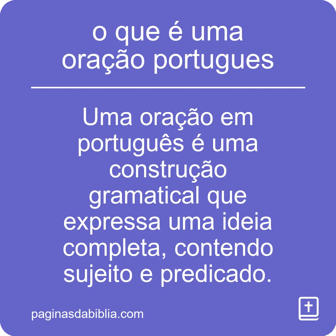 o que é uma oração portugues