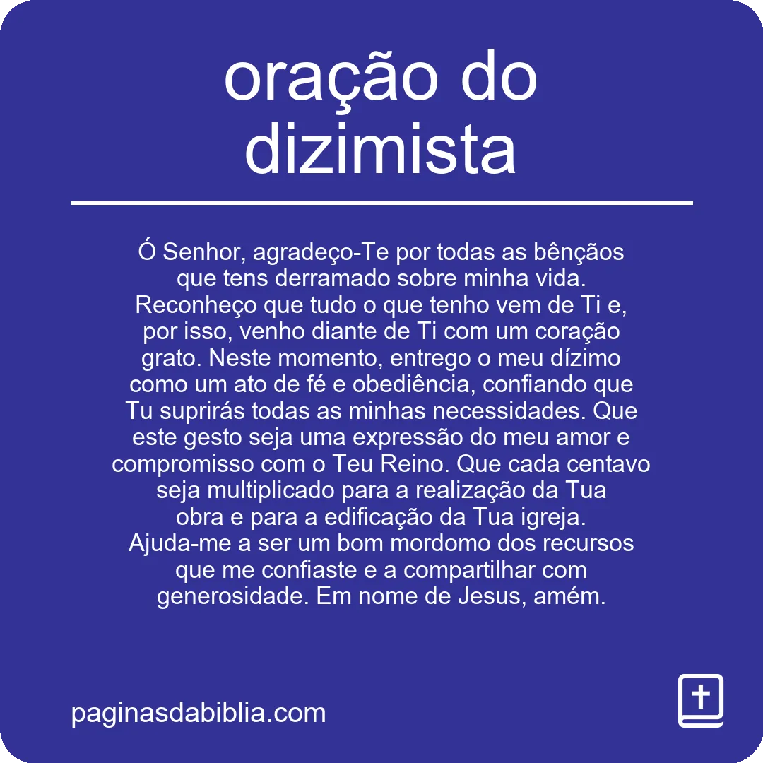 oração do dizimista