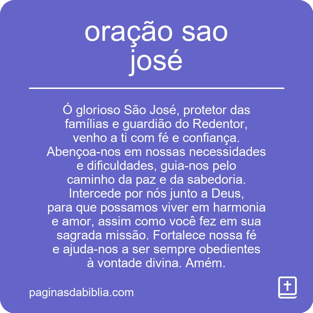 oração sao josé