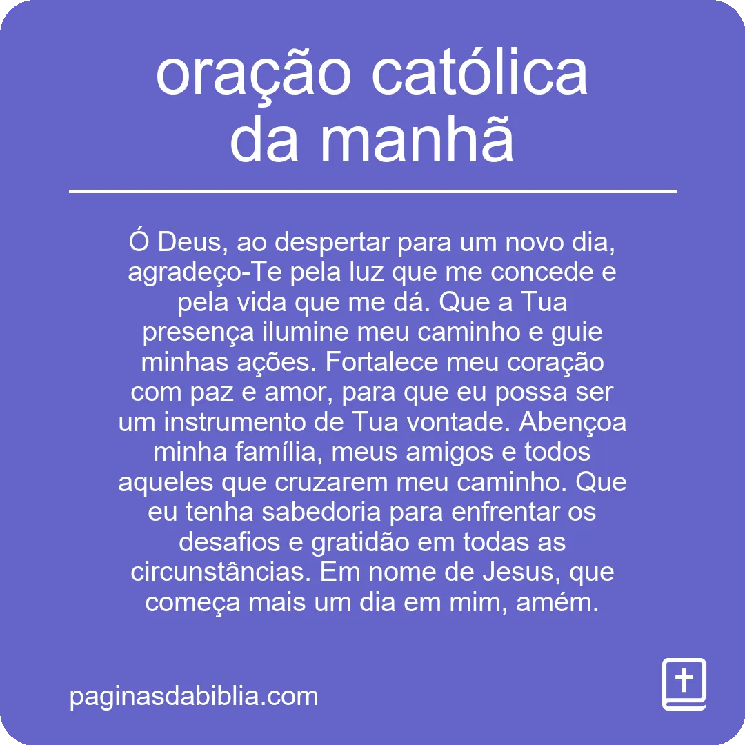 oração católica da manhã