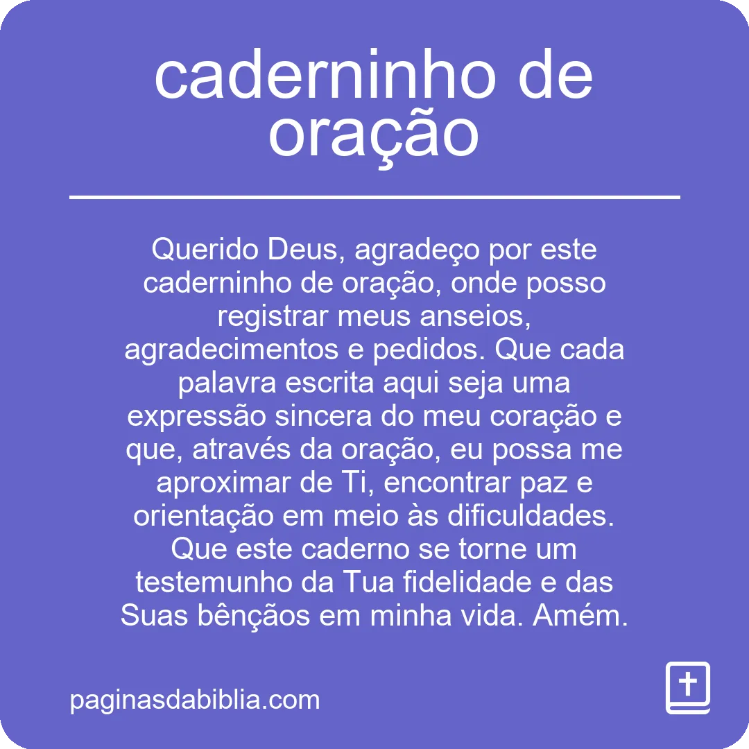 caderninho de oração