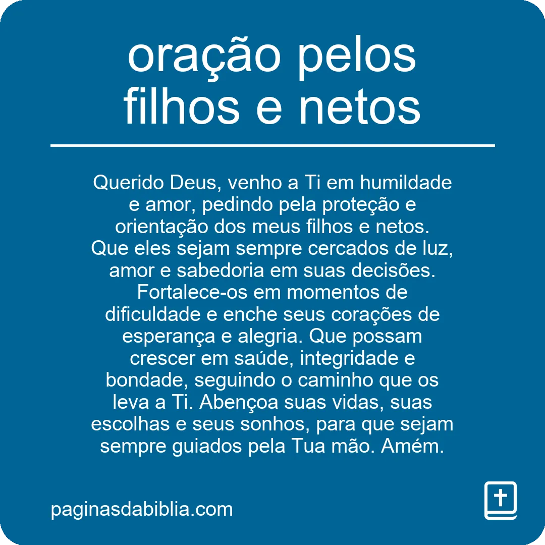 oração pelos filhos e netos