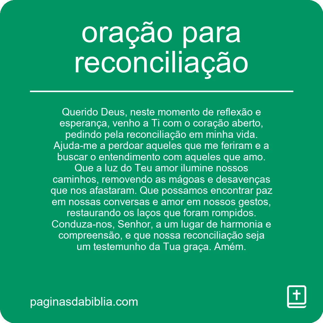 oração para reconciliação