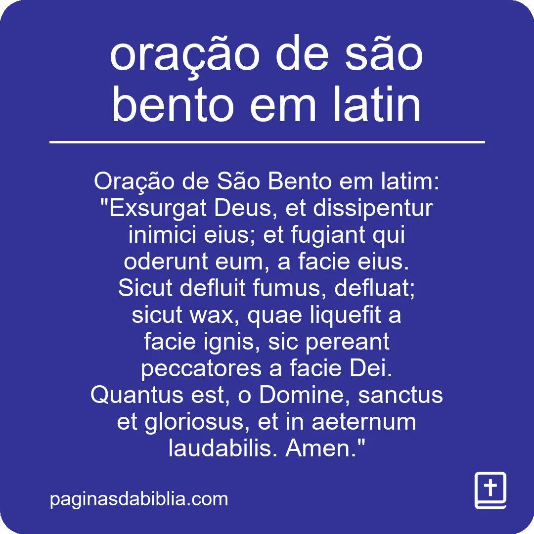 oração de são bento em latin