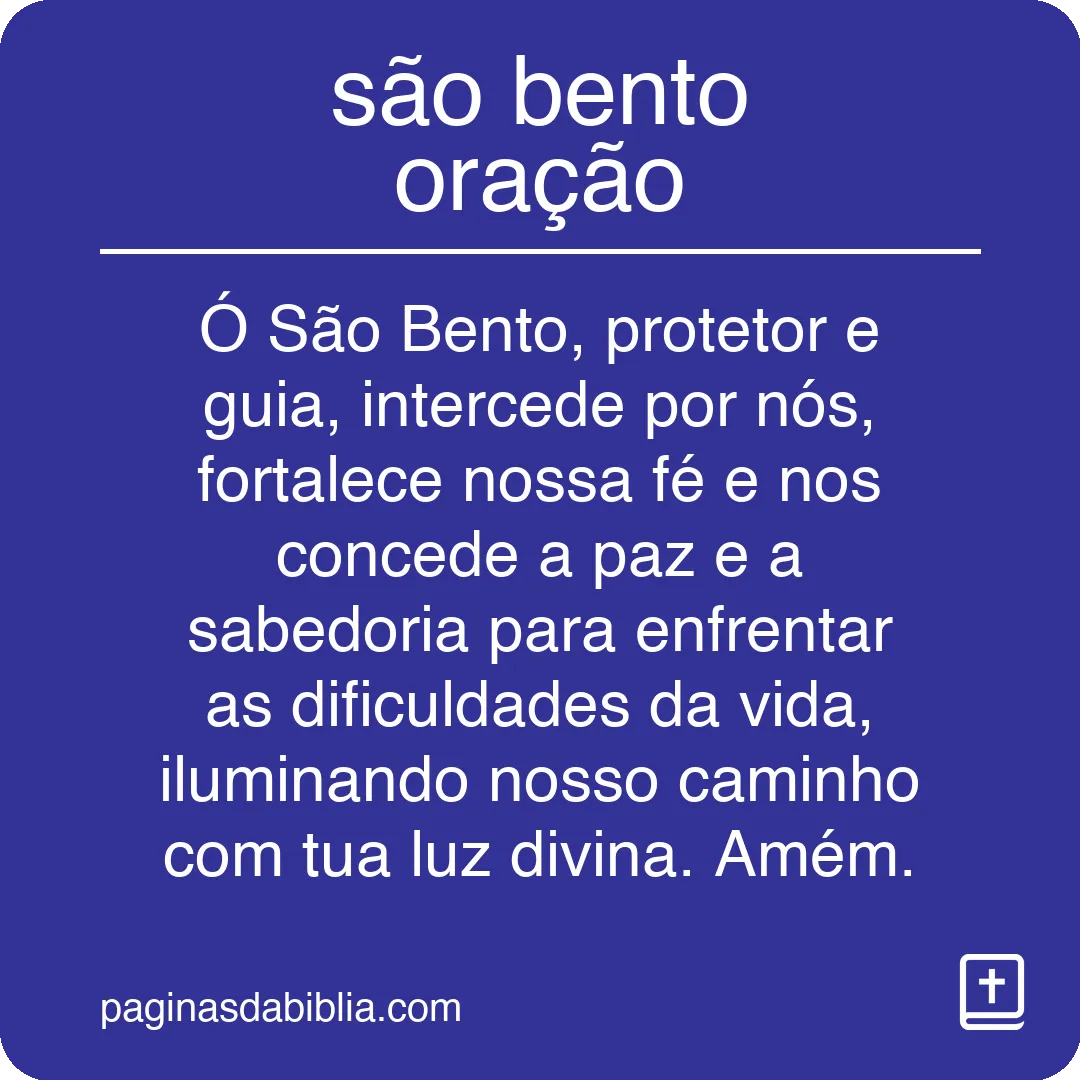 são bento oração