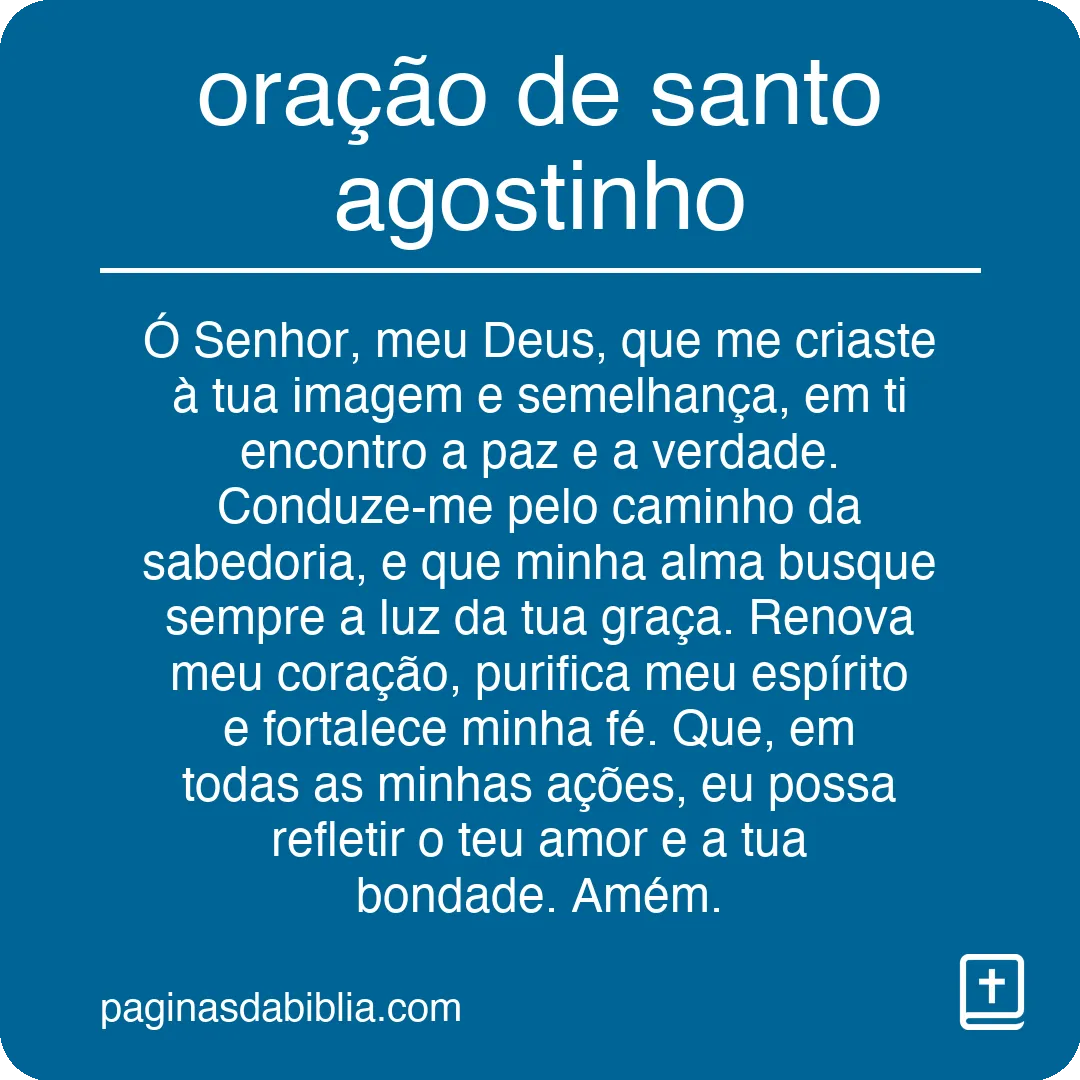 oração de santo agostinho