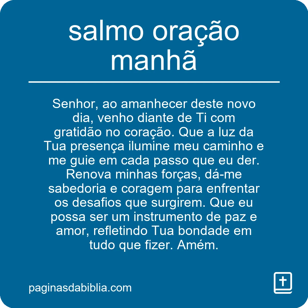 salmo oração manhã