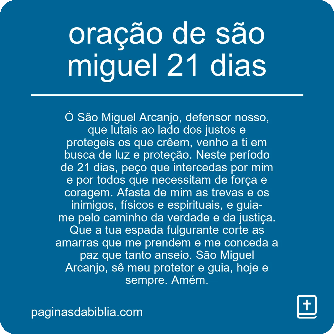 oração de são miguel 21 dias