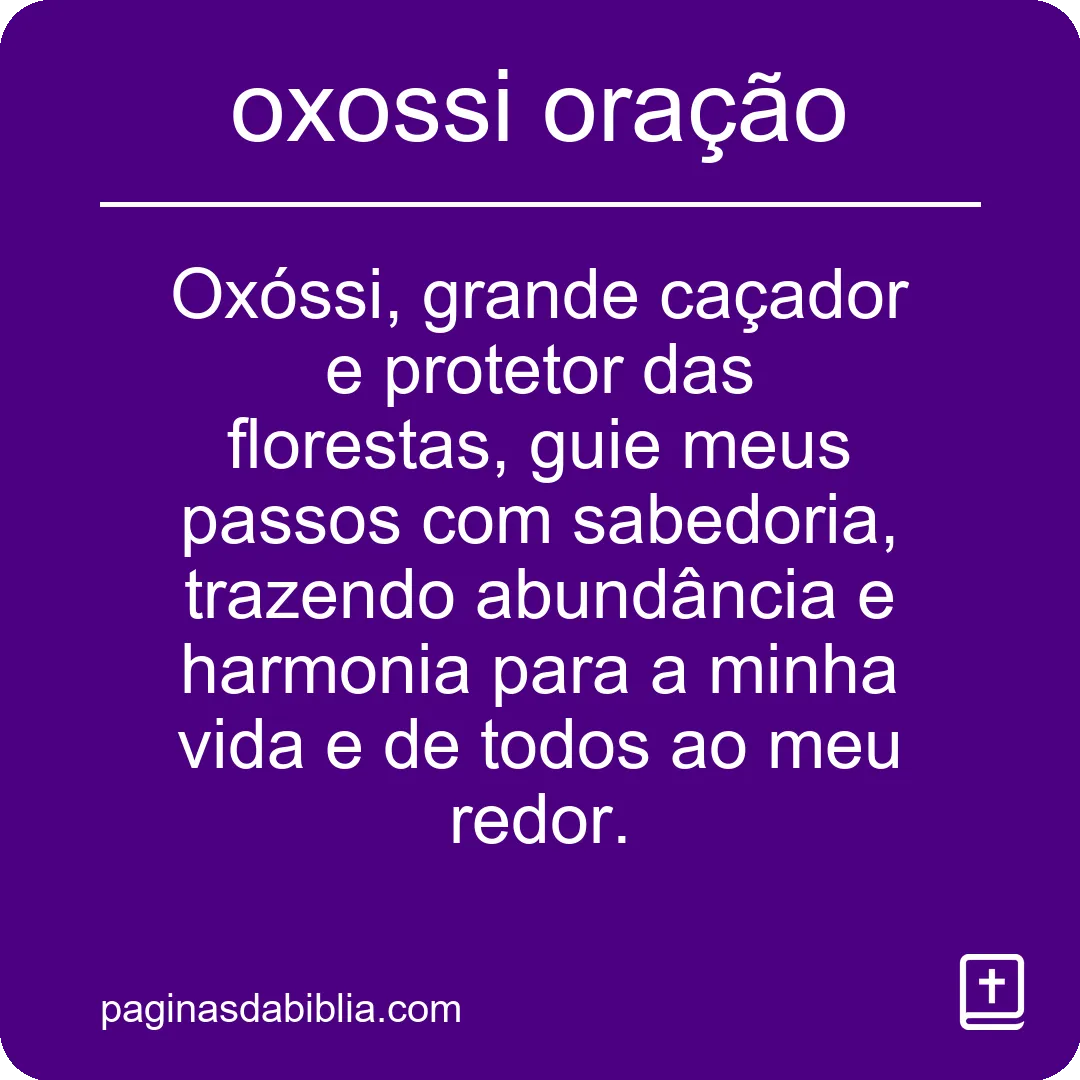 oxossi oração