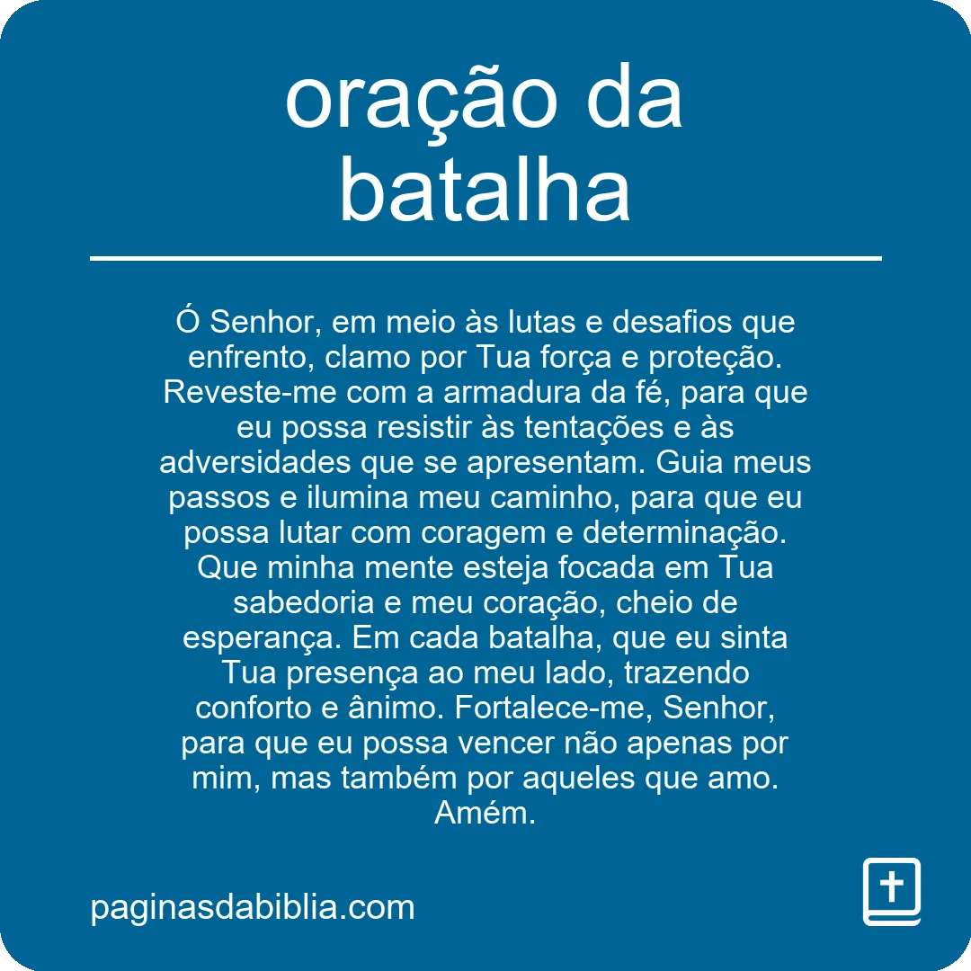 Batalha espiritual: oração da vitória