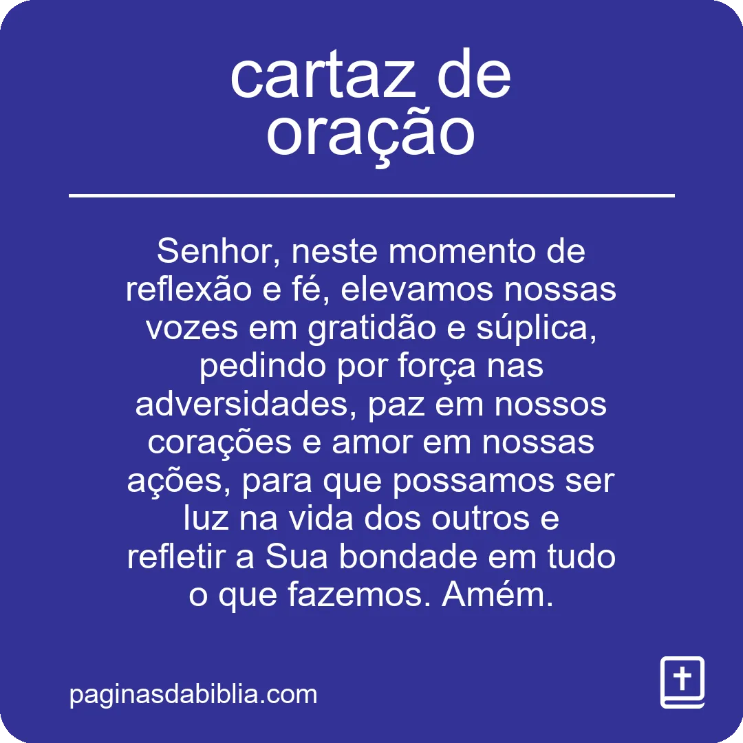 Cartaz de Oração: Poder Transformador para sua Vida