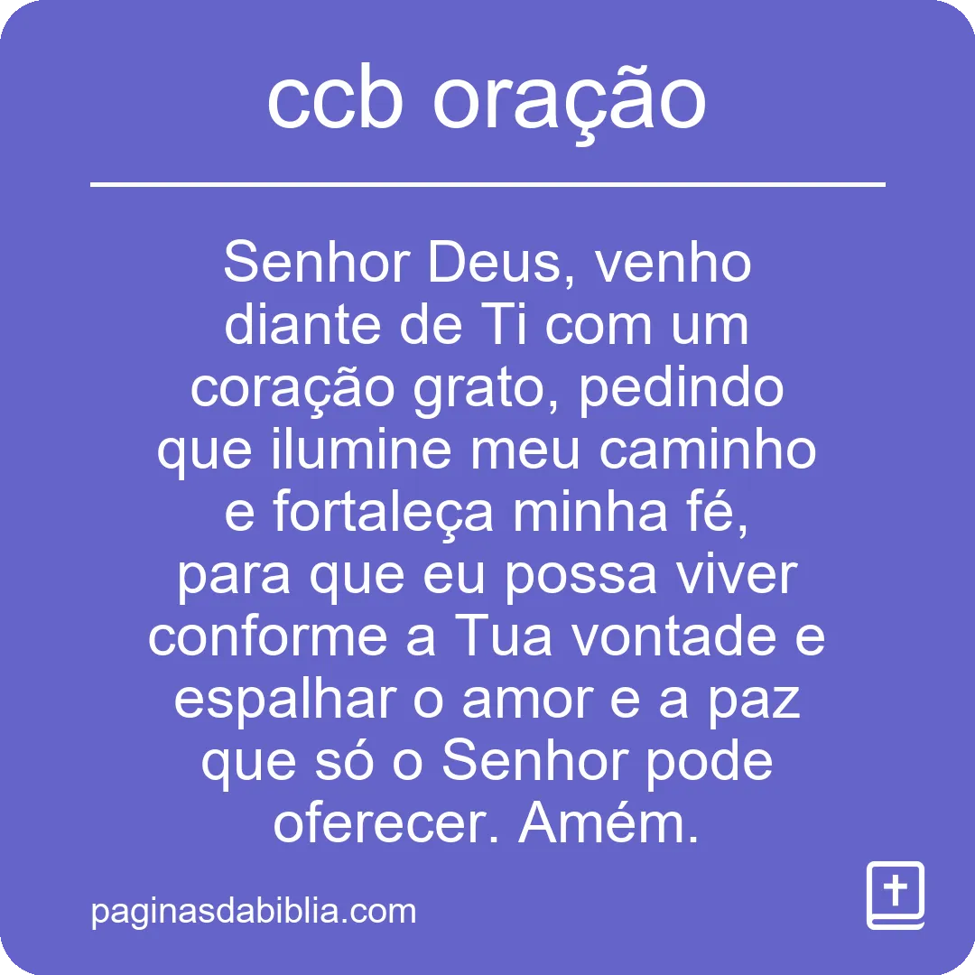 CCB Oração: Conexão Divina