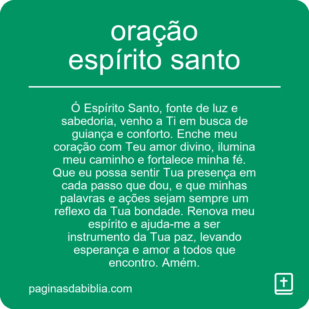 Conexão incrível: oração ao Espírito Santo.