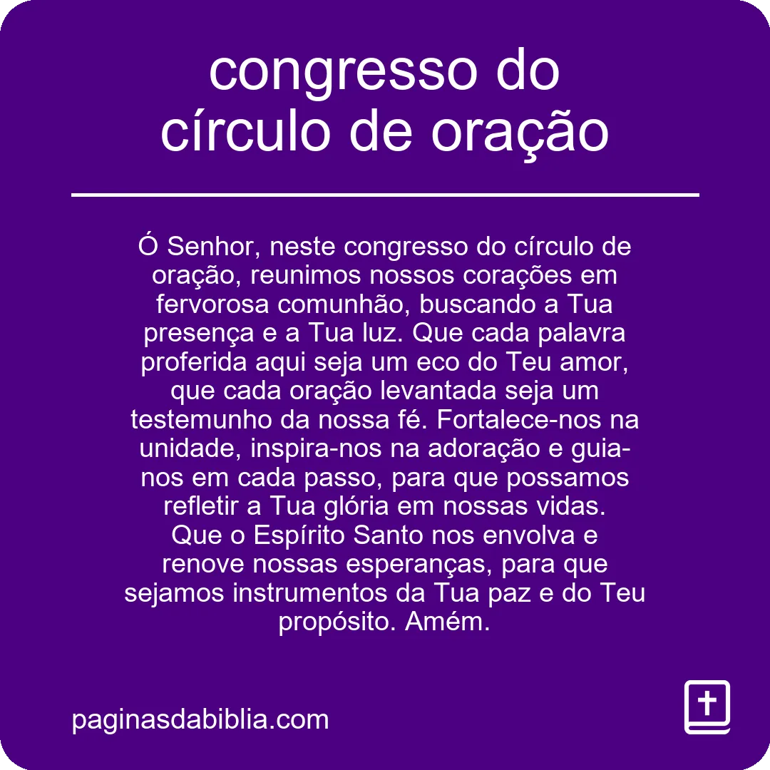 Congresso do Círculo de Oração: Fortaleça sua Fé