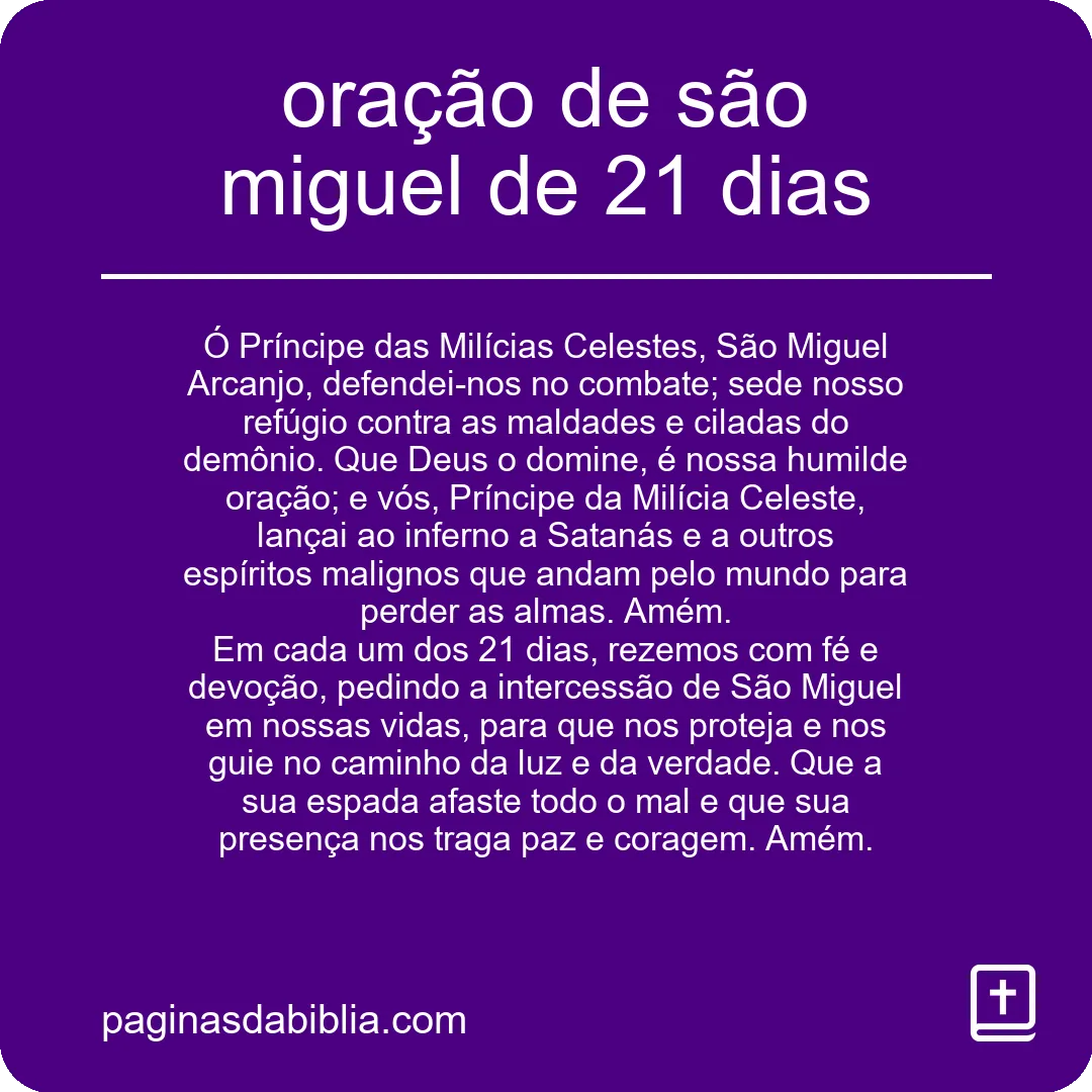Desafio de Oração: São Miguel 21 Dias